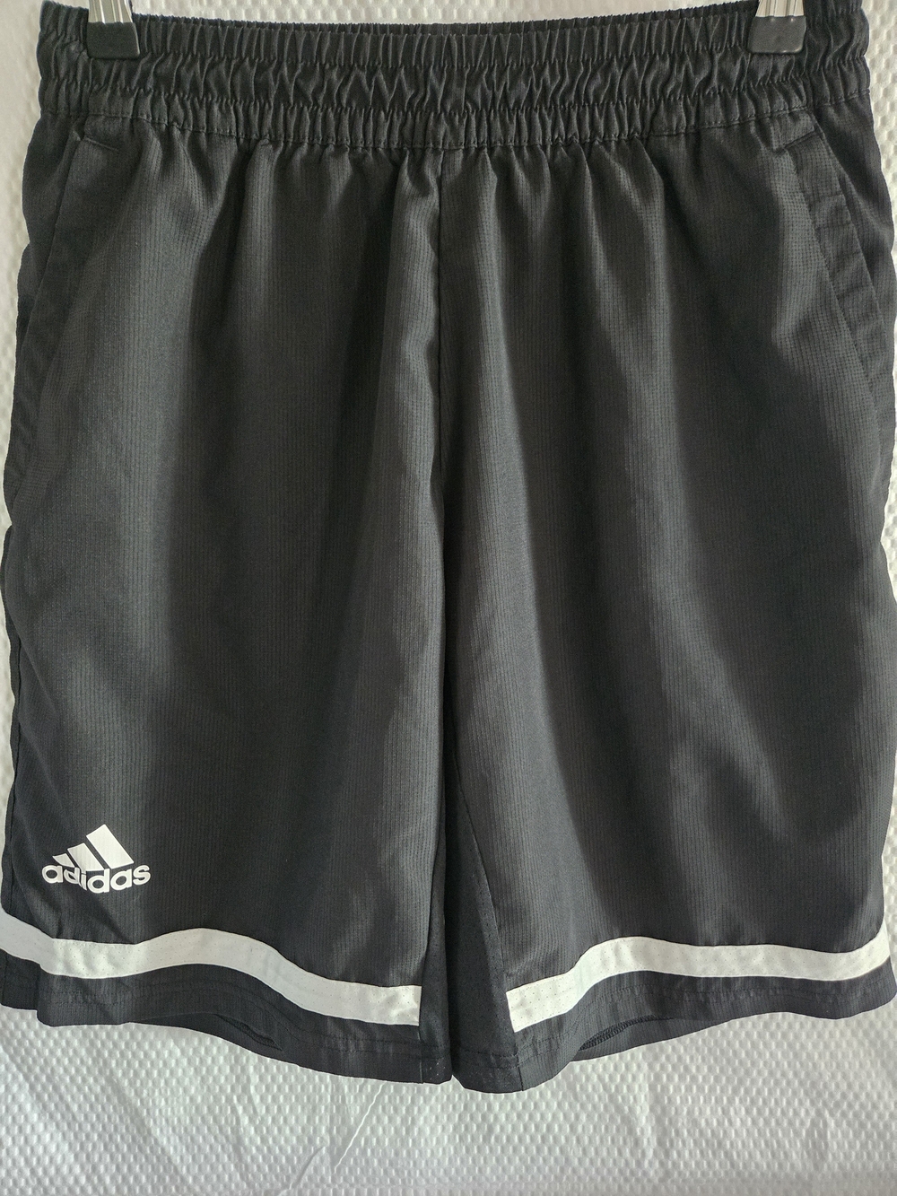 Adidas Men’s Black Athletic Shorts with White Trim